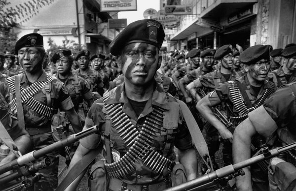 The Kaibiles, a special counterinsurgency force of the Guatemalan army that has been accused of human rights violations, Guatemala City, 1988