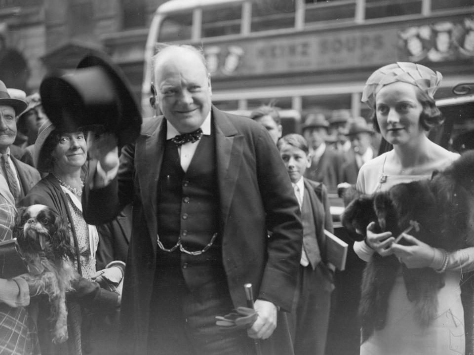 Winston Churchill arrives for his daughter’s wedding in 1935. - Fox Photos / Getty Images