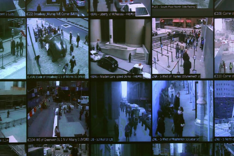 Monitors show imagery from security cameras at the Lower Manhattan Security Initiative in New York in 2013. - getty images