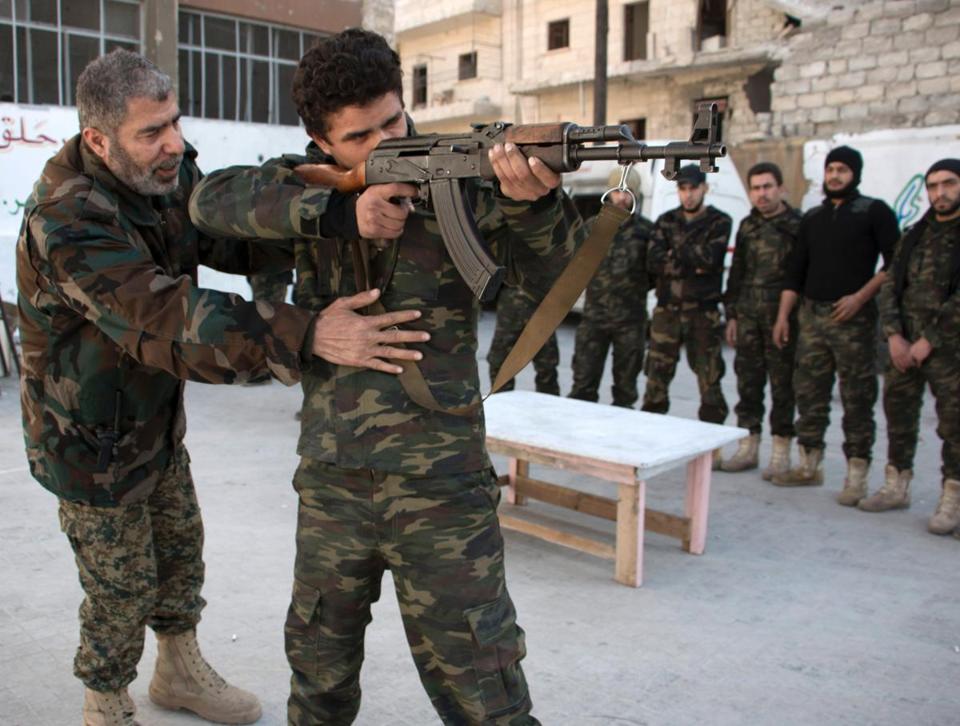 New recruits trained to fight alongside opposition in Aleppo, Syria. - AFP/GETTY IMAGES