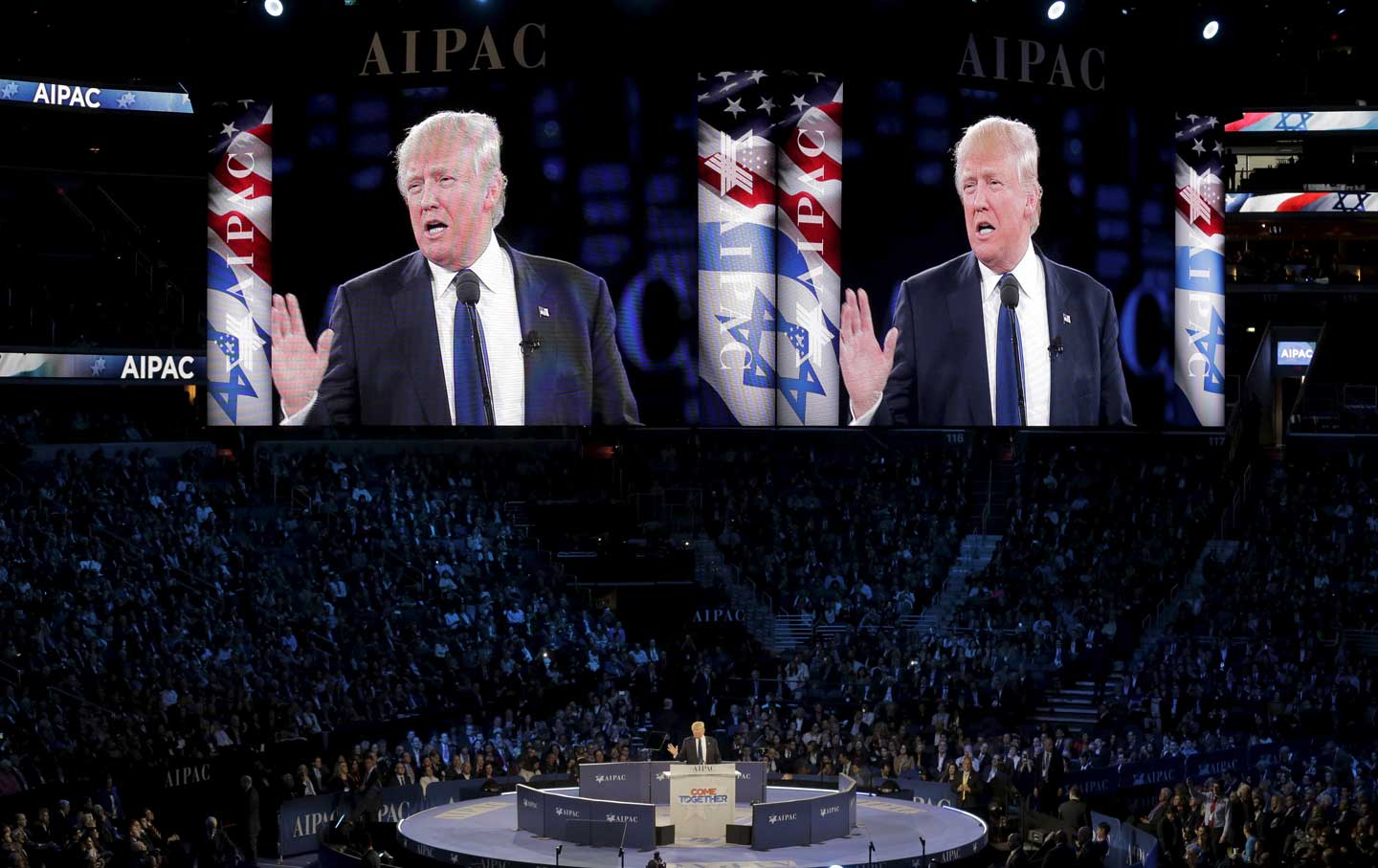 Donald Trump addresses the American Israel Public Affairs Committee (AIPAC) in Washington, DC, on March 21, 2016. (Reuters / Joshua Roberts)